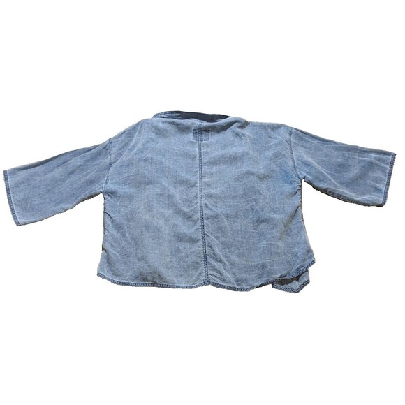 Old Navy Women's 3/4 Length Sleeve Jacket Blue Lyocell Open Minimalist Size M - Picture 2 of 10